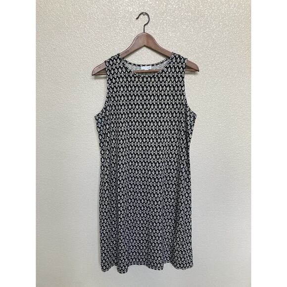 NWOT J.Jill Blue ikat mini Dress sz medium sleeveless casual travel beachy boho - Picture 1 of 5